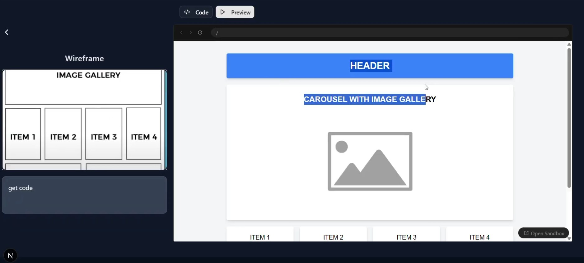 Wireframe to Code Tool